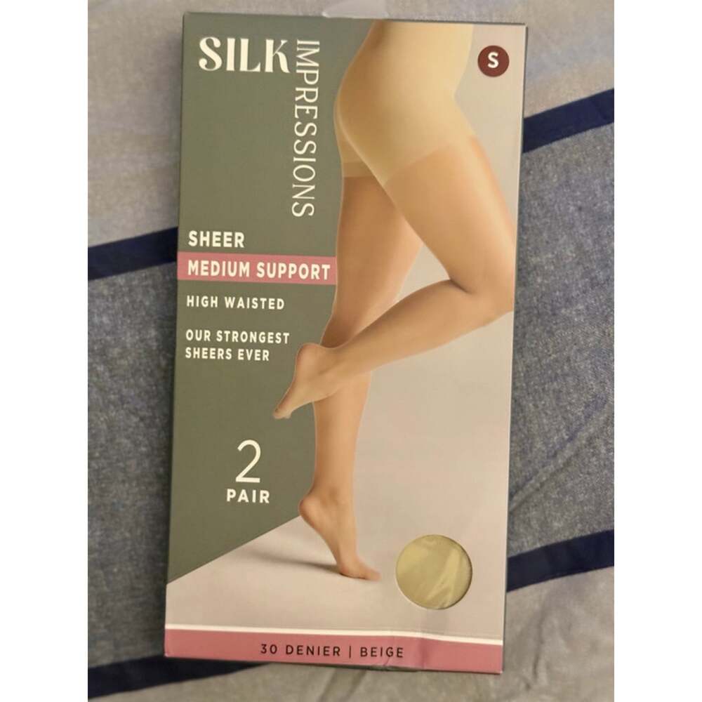 Women's Silk Impressions Sheer Medium Support High Waisted Tights Beige